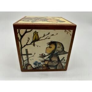 Vintage Swiss Reuge Music Box Romeo and Juliet Wooden Cube Works